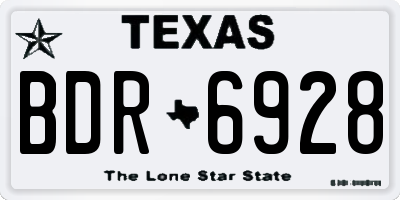 TX license plate BDR6928