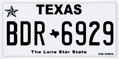 TX license plate BDR6929