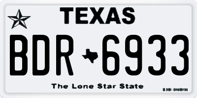TX license plate BDR6933
