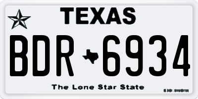 TX license plate BDR6934