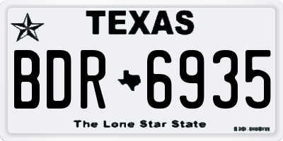 TX license plate BDR6935