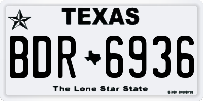 TX license plate BDR6936
