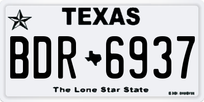 TX license plate BDR6937