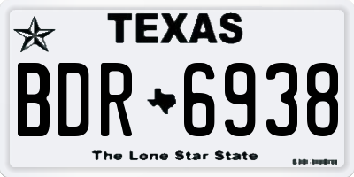 TX license plate BDR6938