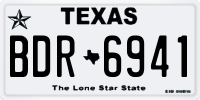 TX license plate BDR6941