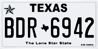 TX license plate BDR6942