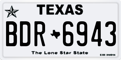 TX license plate BDR6943