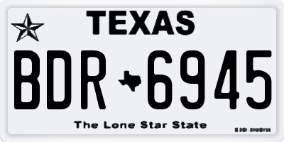 TX license plate BDR6945