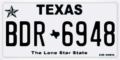 TX license plate BDR6948