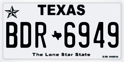 TX license plate BDR6949