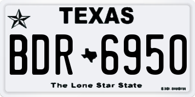 TX license plate BDR6950
