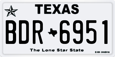 TX license plate BDR6951