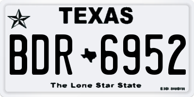 TX license plate BDR6952
