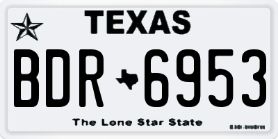 TX license plate BDR6953