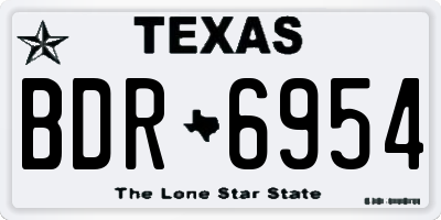 TX license plate BDR6954