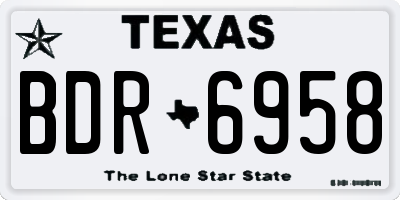 TX license plate BDR6958