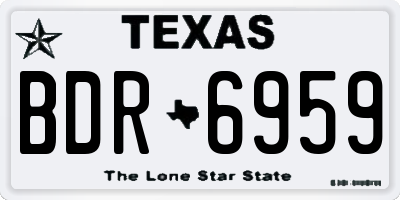 TX license plate BDR6959