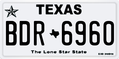 TX license plate BDR6960
