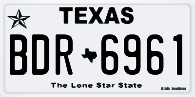 TX license plate BDR6961