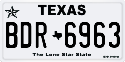 TX license plate BDR6963