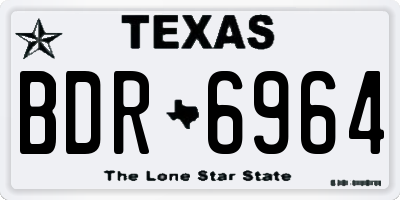 TX license plate BDR6964