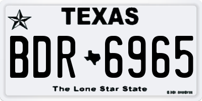 TX license plate BDR6965