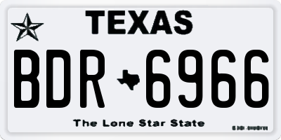 TX license plate BDR6966