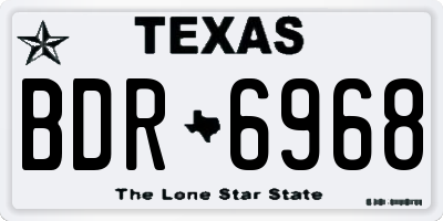 TX license plate BDR6968