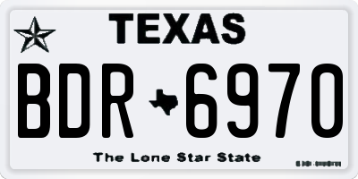 TX license plate BDR6970