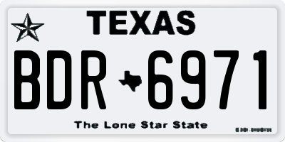 TX license plate BDR6971