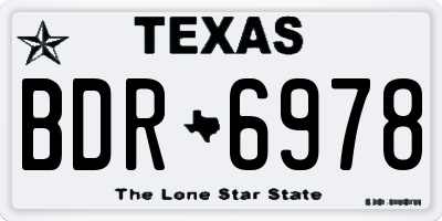 TX license plate BDR6978