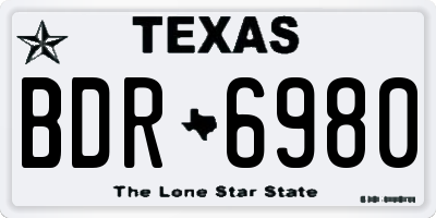 TX license plate BDR6980