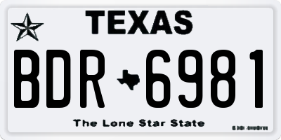 TX license plate BDR6981