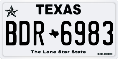 TX license plate BDR6983