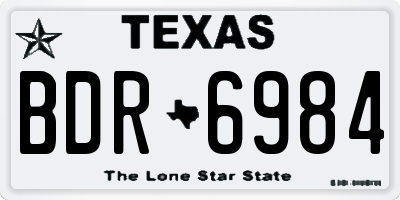 TX license plate BDR6984