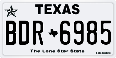 TX license plate BDR6985