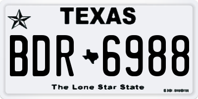 TX license plate BDR6988