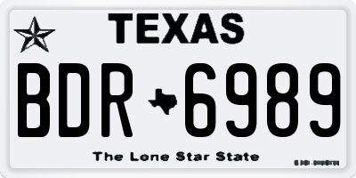TX license plate BDR6989
