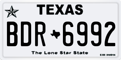 TX license plate BDR6992
