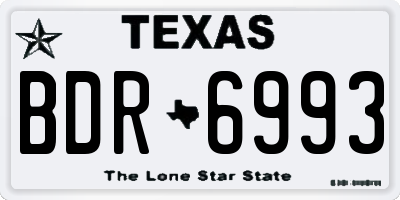 TX license plate BDR6993