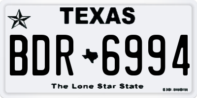 TX license plate BDR6994