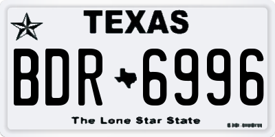 TX license plate BDR6996
