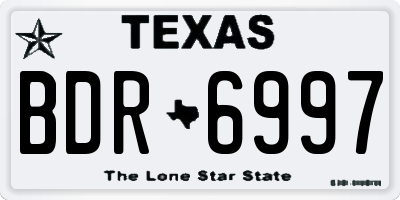 TX license plate BDR6997