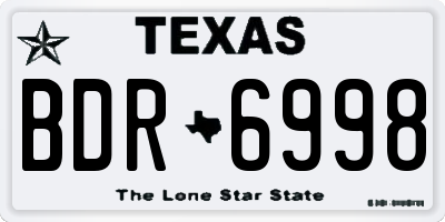 TX license plate BDR6998