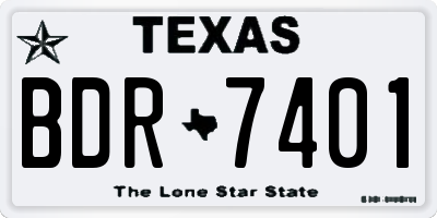 TX license plate BDR7401