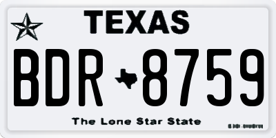 TX license plate BDR8759