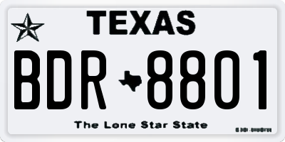 TX license plate BDR8801