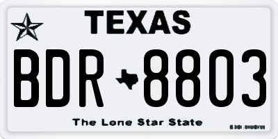 TX license plate BDR8803