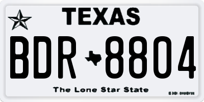 TX license plate BDR8804