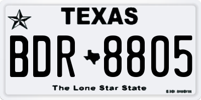 TX license plate BDR8805
